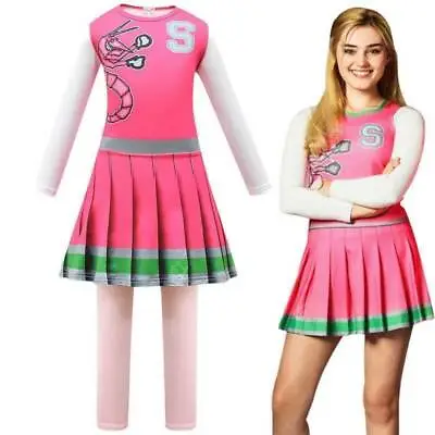 Kids Girl Disney Zombies 2 Cosplay Dress Cheerleader Fancy Dress Outfit Costumes • £25.59