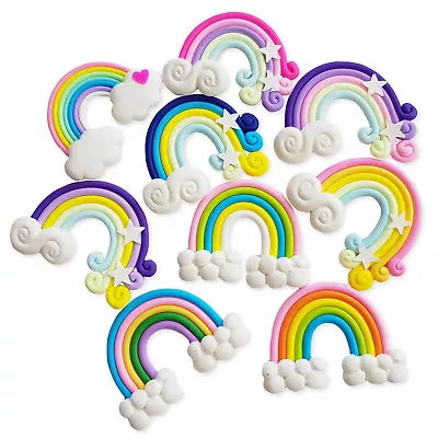 3pcs Clay Rainbow Flatback Cabochon Embellishment Scrapbook Decoden Kawaii Craft • £1.99