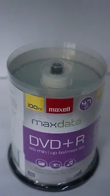 MAXELL Max Data 100 Pack RW DVD+R 16x 4.7 GB 120 Min Brand NEW Factory Sealed  • £30.83