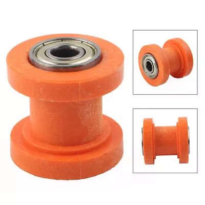 8mm Chain Roller Slider Tensioner Guide Pulley Dirt Pit Orange For Bike Motor • £7.09