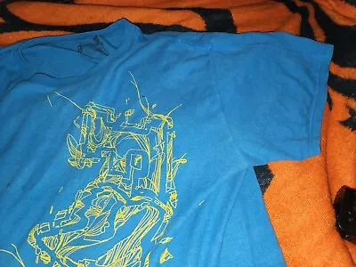 Fox Racing Shirt Mens Size Large Blue With Yellow Logo Motorcycle Motorcross • $16