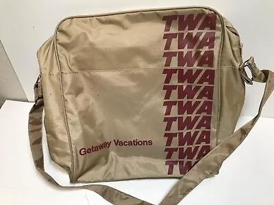 TWA Flight Bag Trans World Airlines Vintage 70s Travel Carry-on • $19.99