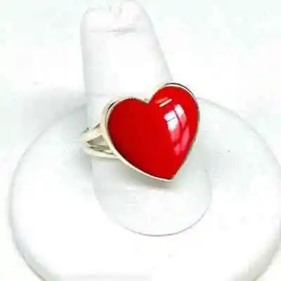 Valentine's Day Red Coral Gemstone 925 Sterling Silver Handmade Ring All Size • $17.85
