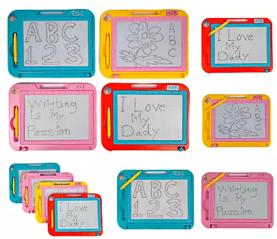 Magic Writer Magnetic Writing Drawing Slate Board Doodle Pad Color Kids Gift Toy • £4.49