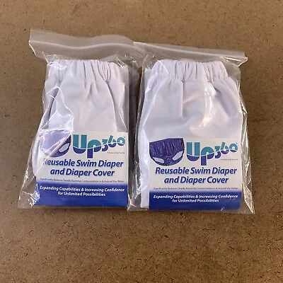 UP360 Youth Size XS 6/8 (40-58 Lbs) White Reusable Swim Diaper 2 Pack NWT • $25.49