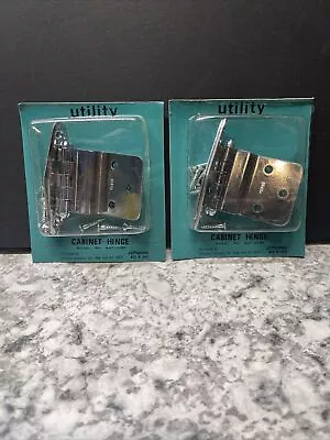 $15 • Buy Set Of 4 Vintage Chrome Mid Century Art Deco Cabinet Hinges NOS JC Penny