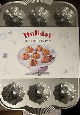 Nordic Ware 12 Bundt Cupcake Holiday Mini Muffin Heavy Cast Aluminum Pan • $15