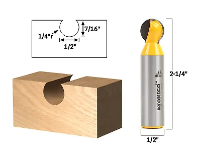 $12.95 • Buy 1/2  Diameter Ball End Grooving Router Bit - 1/2  Shank - Yonico 14071