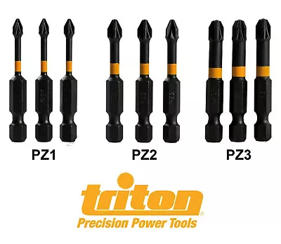 £3.35 • Buy Triton High Torque Impact Drill Pozi Drive Screwdriver Bits 50mm / 2  Pack Of 3