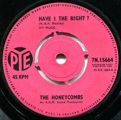 The Honeycombs - Have I The Right? (7  Single) • £8.49