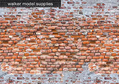 1:12 Scale Brick Wall - Vinyl Decal Sheets. Action Figure. Design 8 • £4.49