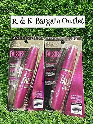 2 ~ Maybelline Volum'Express Mascara The Falsies FLARED 286 BLACKEST BLACK New • $13.56