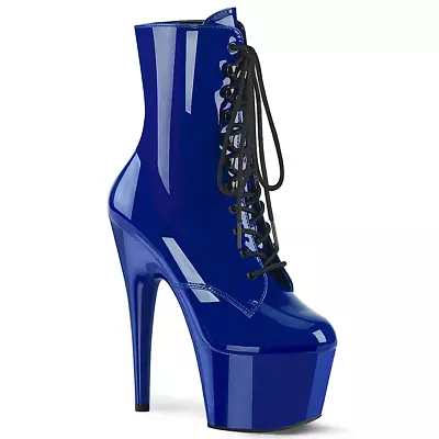 Pleaser Shoes Adore-1020 Sexy Exotic Pole Dancer Blue Platform Boots • $173