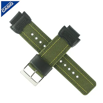 Genuine Casio Watch Strap Band For PRG-270B-3 PRG 230B GREEN FABRIC • £69.99