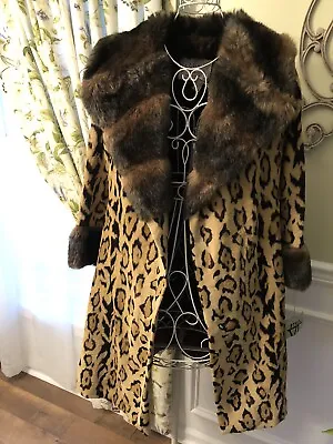 Women's Vintage 70's Faux Leopard Coat NOS Original Tags Small 6 Style VI SWEET! • $179.99