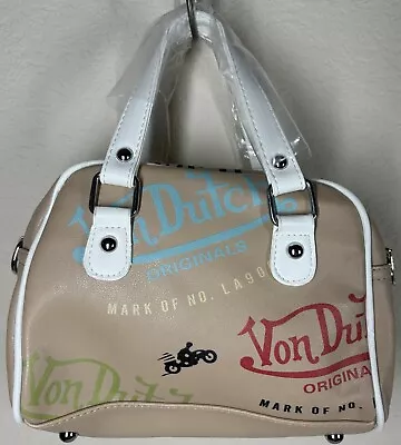 VON DUTCH Monogram Satchel Mini Bowling Bag Shoulder Crossbody Purse • $20