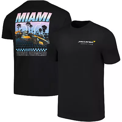 Men's Black McLaren F1 Team 2024 Miami Grand Prix Lightning Speed T-Shirt • $39.99