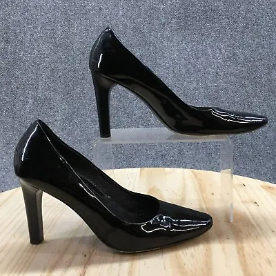 Via Spiga Shoes Womens 8 M Pumps Black Patent Leather Pointed Toe Heeled Casual • $22.94