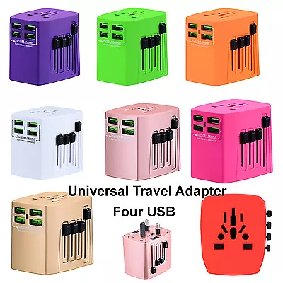 $29.99 • Buy Universal Travel Adapter International World With FOUR USB Charger Wall AC Power