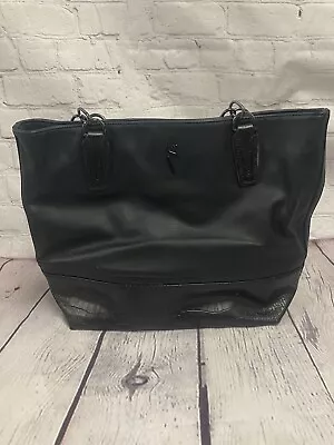 Simply Vera Wang SV Women's Black Faux Leather Inner Pockets Shoulder Tote Bag • $22.99