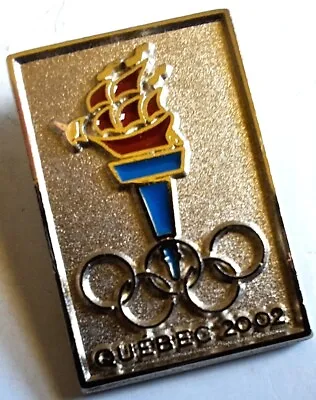 2002 Winter Olympics BID Pin - QUEBEC Candidate CITY - Red & Blue Torch • $9.44
