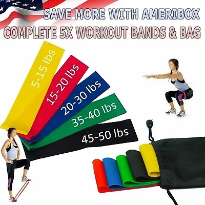 [Set Of 5] Resistance Bands Workout Loop Exercise CrossFit Fitness Yoga Pilates • $6.49