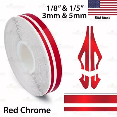 9/16  Vinyl Pinstriping PinStripe Car Styling Twin Tape Sticker 15mm RED CHROME • $10.95