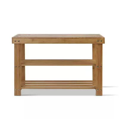 $32.99 • Buy Bamboo Wooden 3 Tier Shoe Rack Storage Shelf Stand Bench Cabinet Organize
