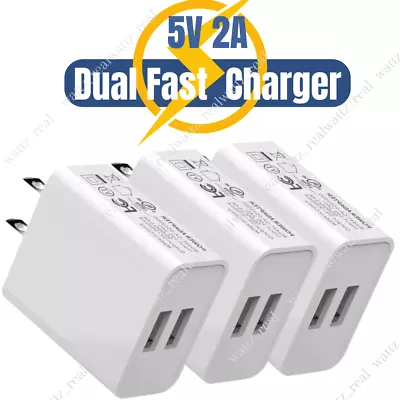 Dual Port USB Power Adapter Cube Fast Wall Charger Block For IPhone IPad Android • $7.68