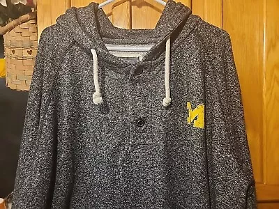 Colosseum Michigan 1/4 Button Down Pullover Long Sleeve Pocket Hoodie Adult 2XL • $22