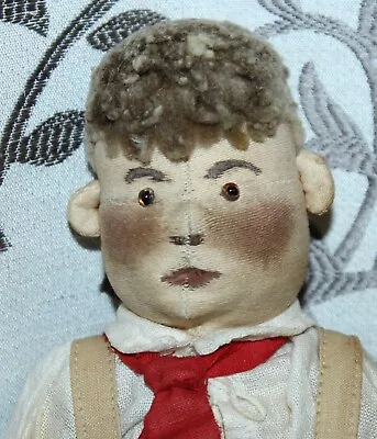 ANTIQUE Cloth Doll GEBHARD German Boy NOTE SAYS STEIFF? Prototype? • $9.99