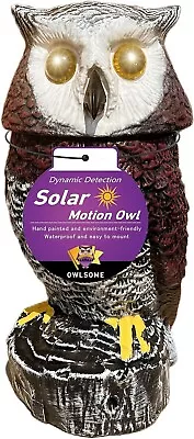  Red Solar Owl With Flashing Eyes Rotating Head Hoot Sound Motion Detector  • $43.53