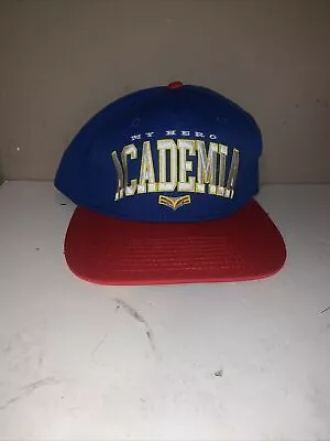 My Hero Academia Hat Blue Red Spellout Logo Villain Adjustable Strapback • $11