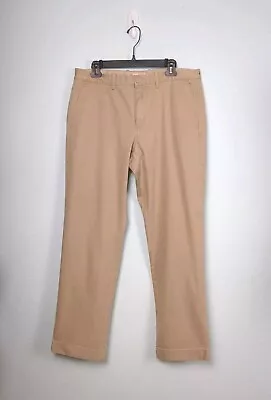 J Crew Factory Mens Classic Khaki Pants 34x30 Straight Leg 100% Cotton • $14.99