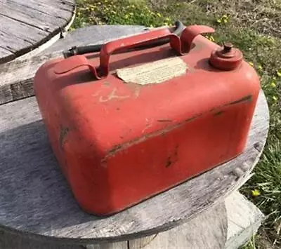 Small Gasoline Gas Fuel Tank Metal Can Outboard Boat Motor Johnson Vintage V • $124