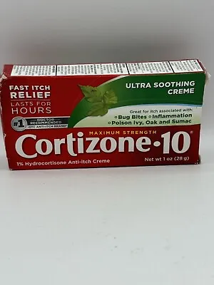 Cortizone-10 Max Strength Ultra Soothing Anti-Itch Creme 1 Oz Exp 06/26 Box Dama • $9