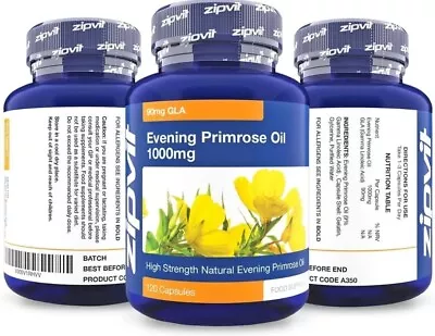 ZIPVIT Evening Primrose Oil 1000Mg 120 Capsules. Omega 6 90Mg. 4 Months Supply • £12.99