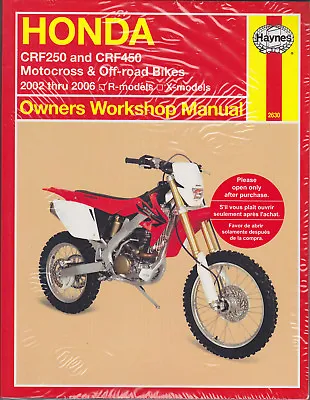 2002-2006 Honda CRF250 CRF450 Haynes Repair Service Workshop Manual Book 630X • $39.95