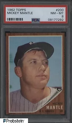 1962 Topps SETBREAK #200 Mickey Mantle New York Yankees HOF PSA 8 NM-MT • $3622