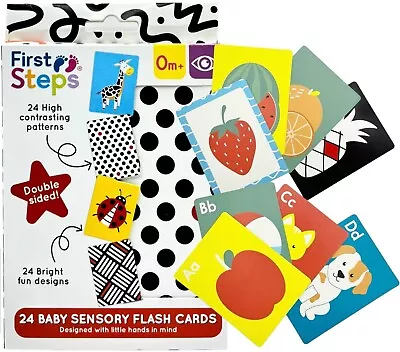 24 Design Colourful Shapes Baby Sensory Development Flash Cards Vision Newborn • £3.79
