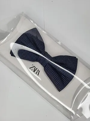 Zara Men’s NAVY BLUE WHITE Bow Tie Medium Geometrical Shapes #6010 • $12.90