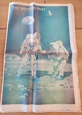 Vintage Rare Houston Post Houston Texas Newspaper July 21 1969 The Moon Landing • $350