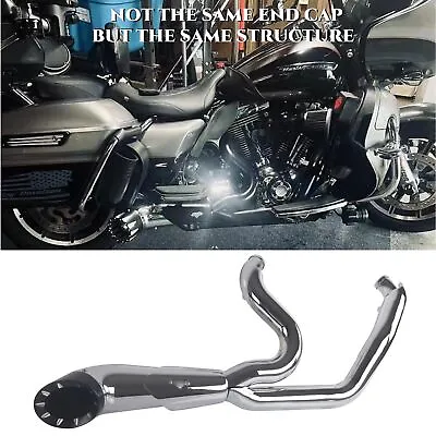 SHARKROAD Head Turning Loud Sound 2 Into 1 Exhaust Pipes For Harley 95-16 • $559.99