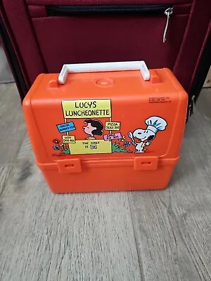 Vintage Peanuts Lunch Box Lucy’s Lunchbox Orange Lucy & Snoopy GUC NO THERMOS • $10.50