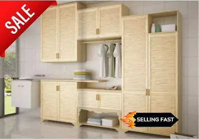 £25.21 • Buy Single Louvre Door/Vented Open Slatted/Natural Pine/Wardrobe & Cabinet Doors 