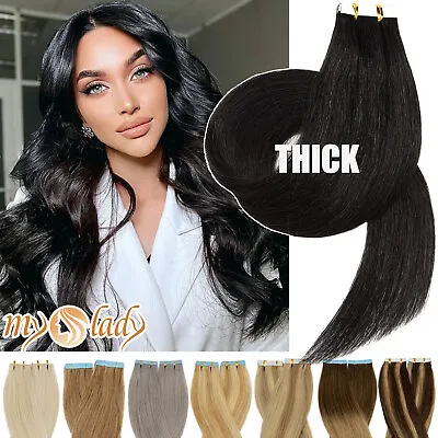 MY-LADY Thick Tape In Indian Remy Human Hair Extensions Skin Weft 150G FULL HEAD • $23.74