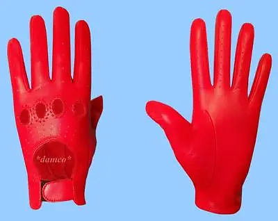 NEW MENS Size 9.5 RED GENUINE LAMBSKIN - KID LEATHER DRIVING GLOVES • $39.95