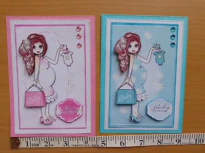 2 X  HANDMADE BABY SHOWER Card Toppers • £0.99