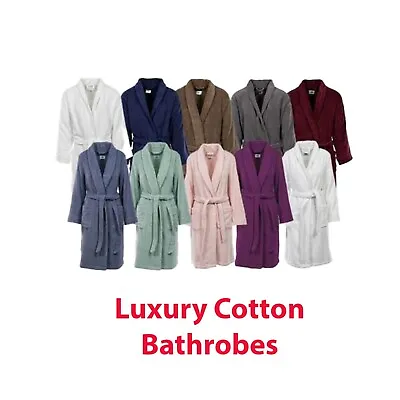 Luxury Egyptian Cotton Ladies Mens Dressing Gown Soft Towelling White S/M • £19.99
