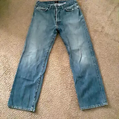 VonDutch Mens Sz 34 X 32 Firewood Greaser Button Fly Straight Distressed Jeans • $64.99